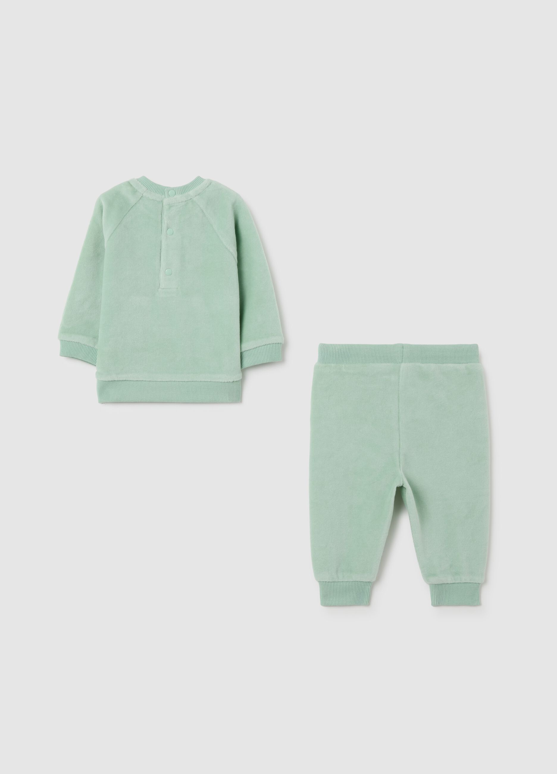 Baby girl's green cotton blend outfit