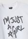 White pure cotton sweatshirt with front slogan, relaxed fit for girls_2