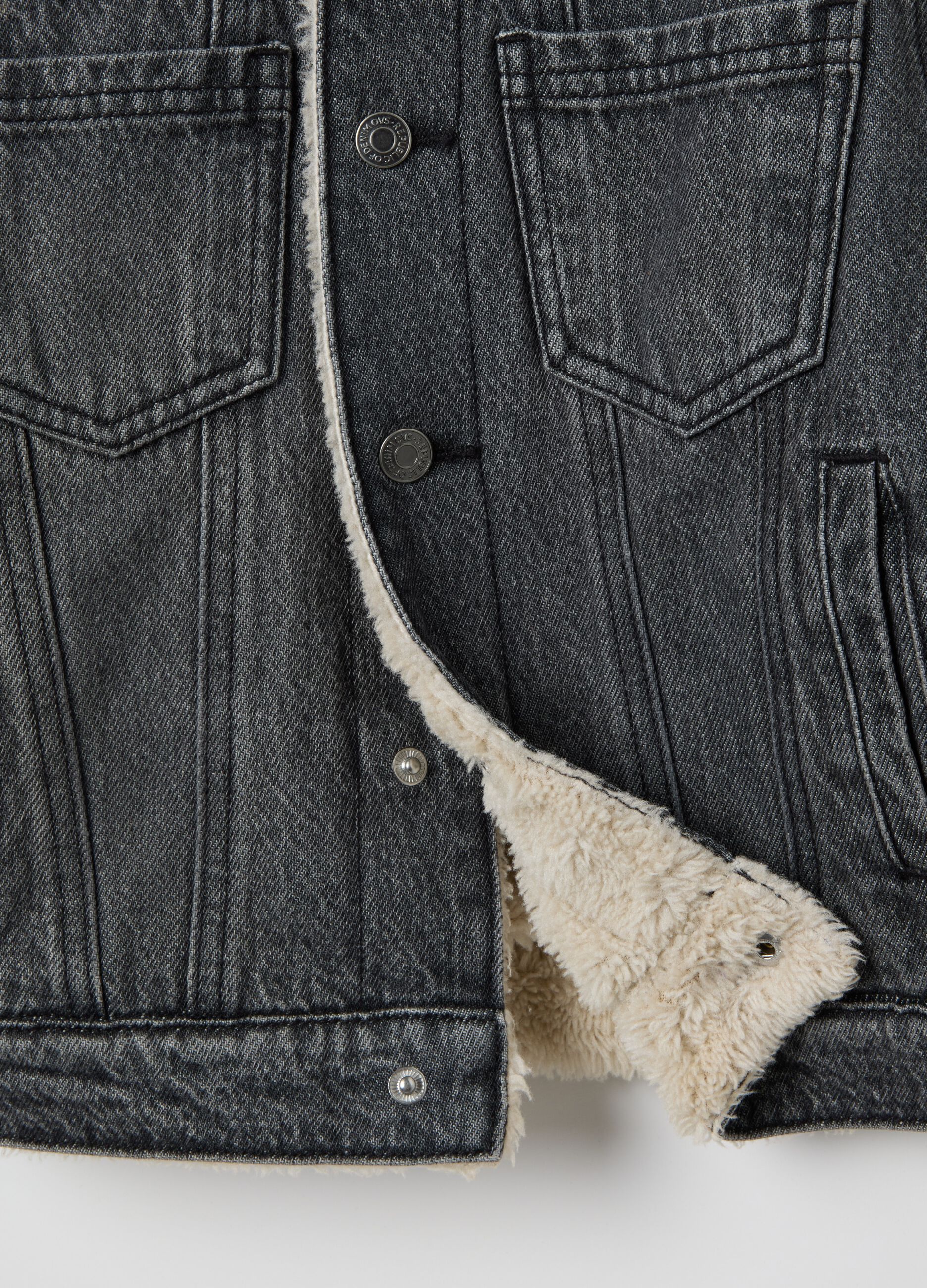 Grey children's denim jacket with buttons