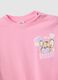 Pink stretch cotton outfit for girl with print_3