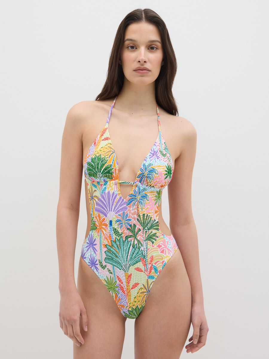 Women's One-Piece Swimsuit in Stretch Blend Multicolour_3