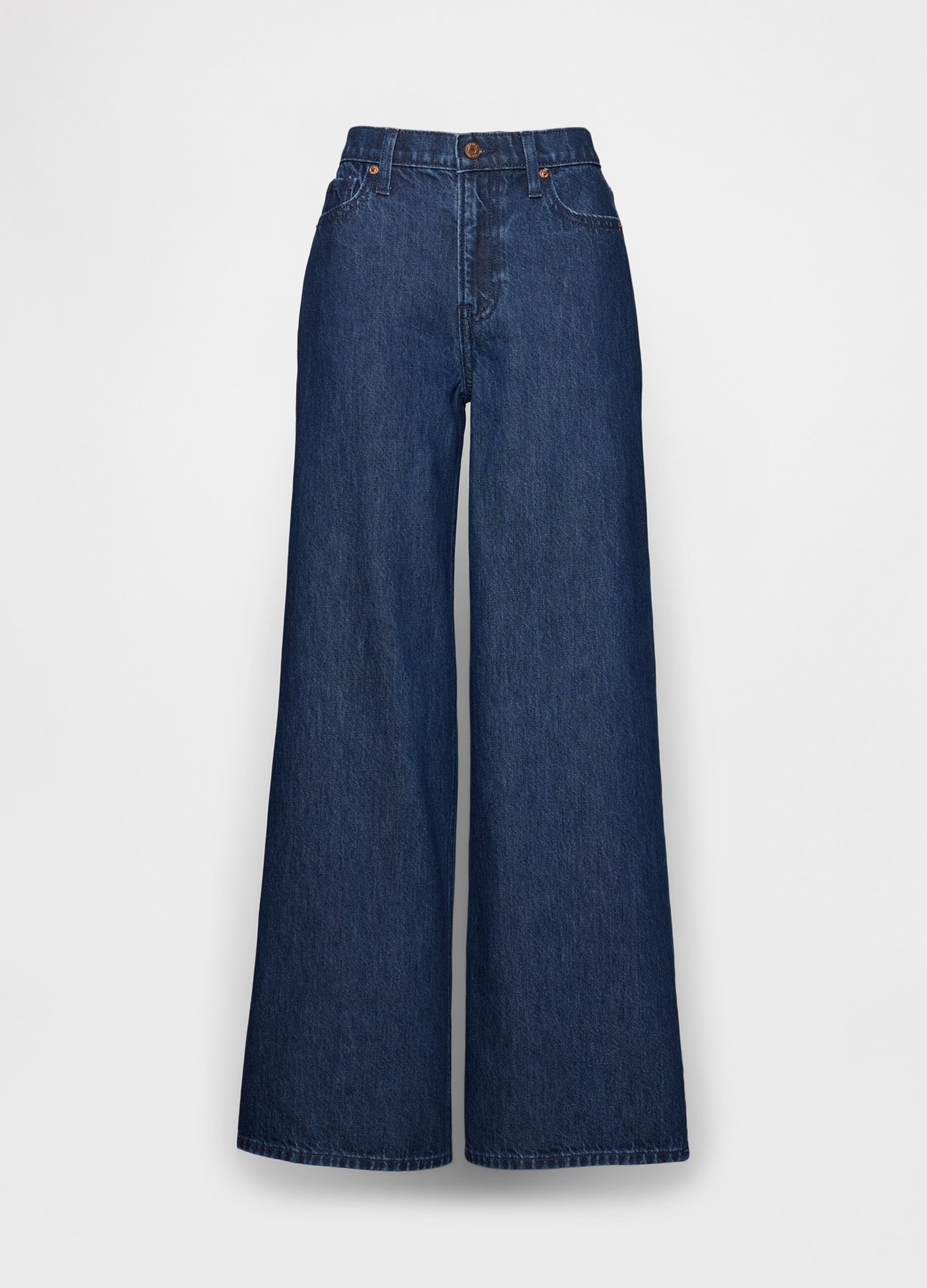 Wide cut blue denim trousers