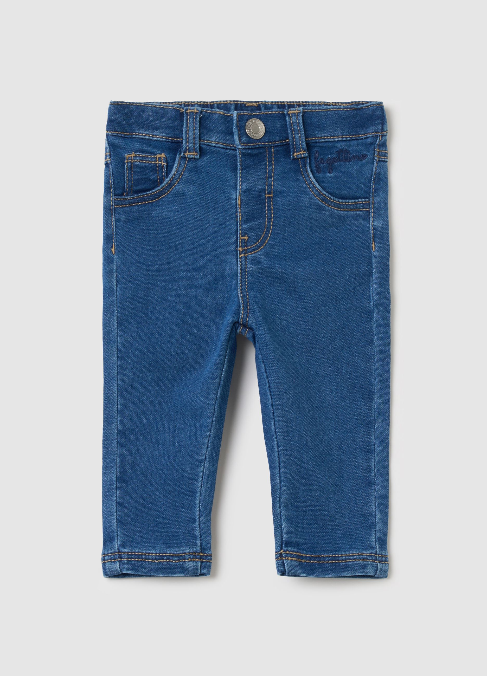French Terry jeans with five pockets