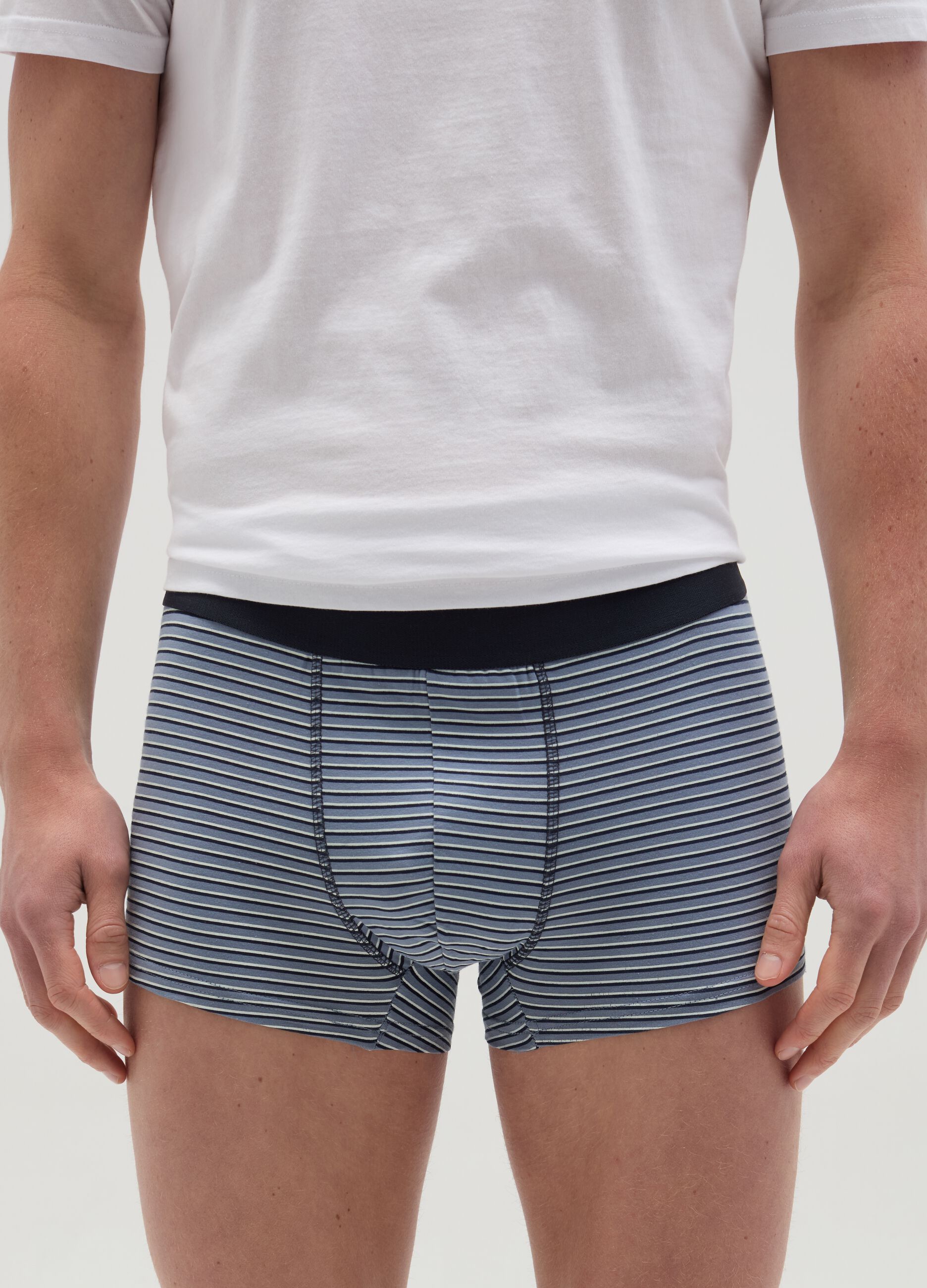 Three-pack boxer shorts with pattern in stretch organic cotton