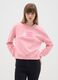 Pink cotton blend sweatshirt regular fit with embroidery and crew neck_1