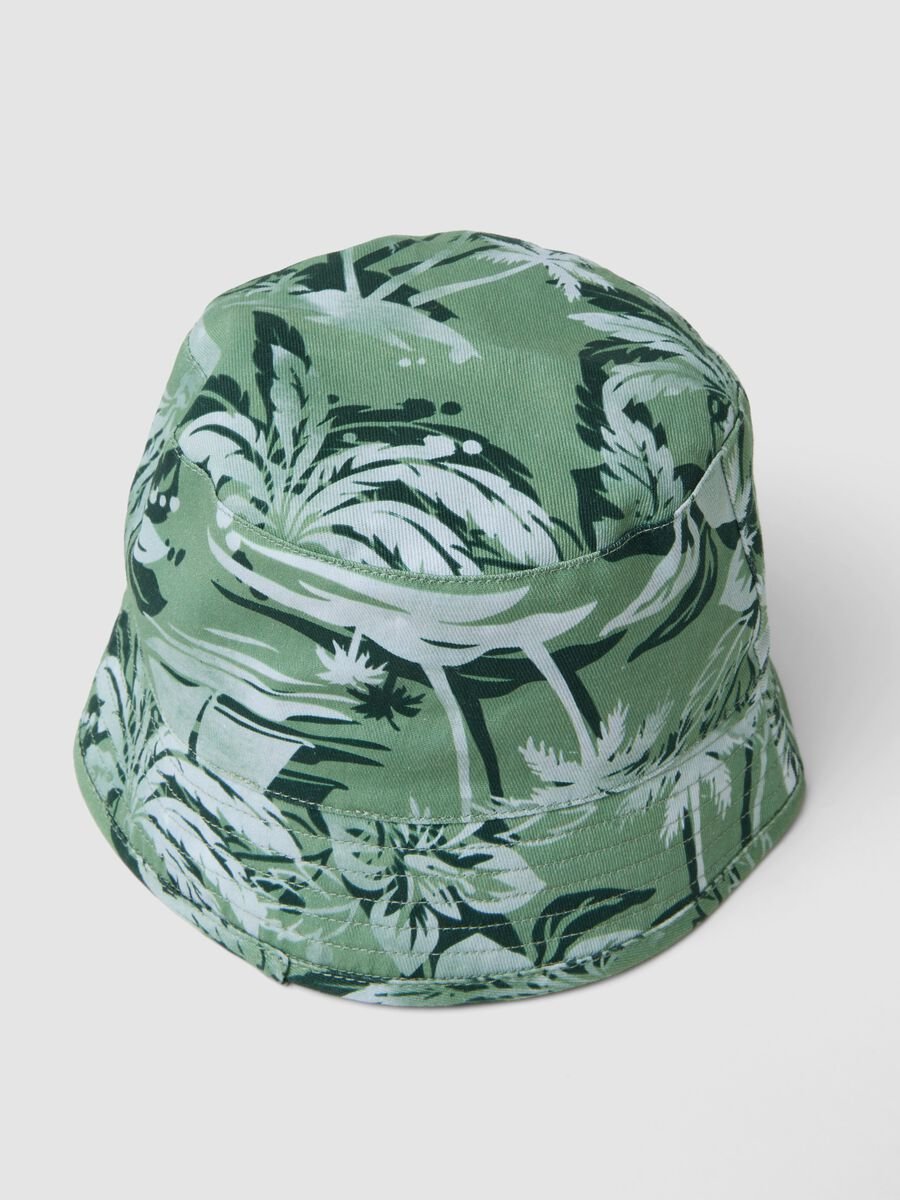 Cappello bucket verde in puro cotone jersey_1