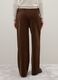 Regular fit brown trousers in cotton and velvet blend_2