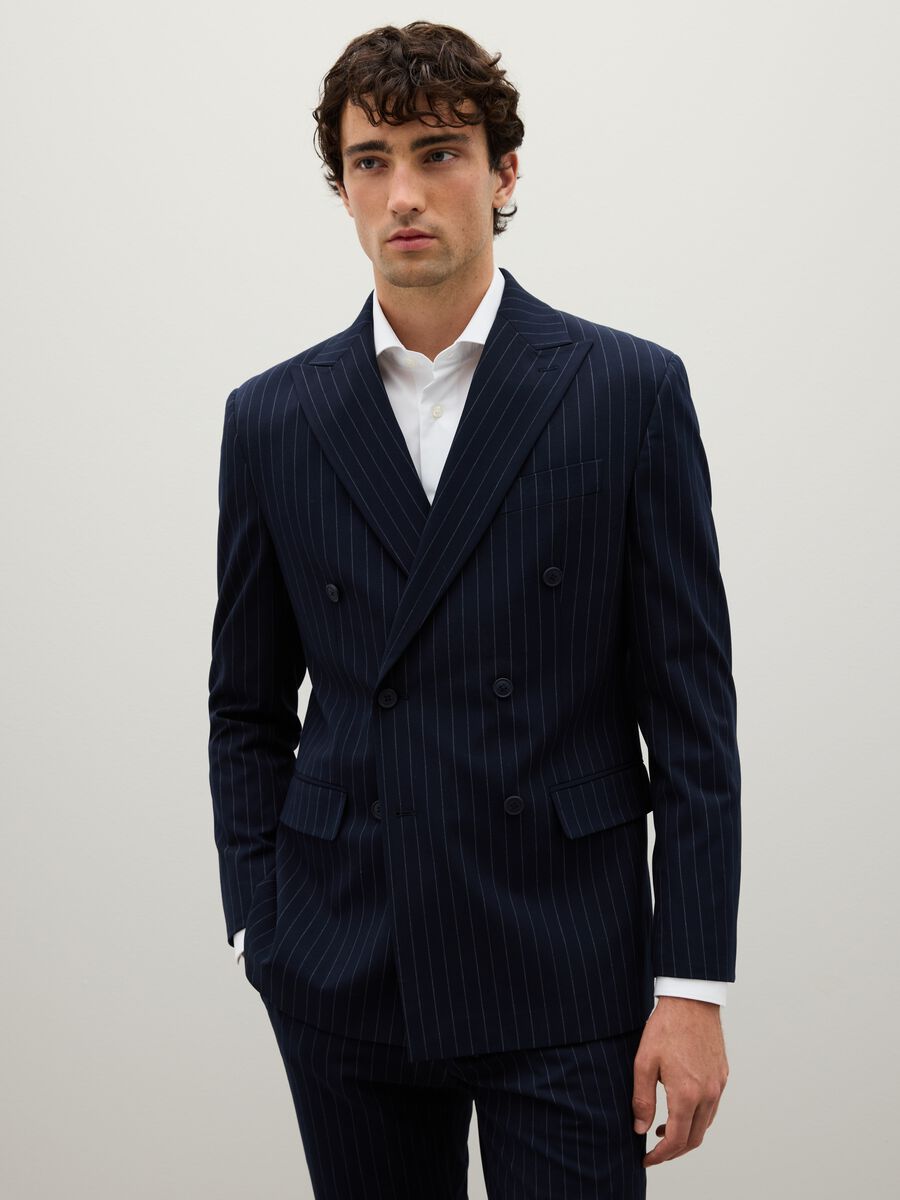 Completo in misto blu regular fit_2