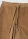 Beige ribbed stretch cotton trousers with elasticated waistband_5