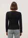 Black regular-fit cotton and viscose blend sweater with knitted texture_2