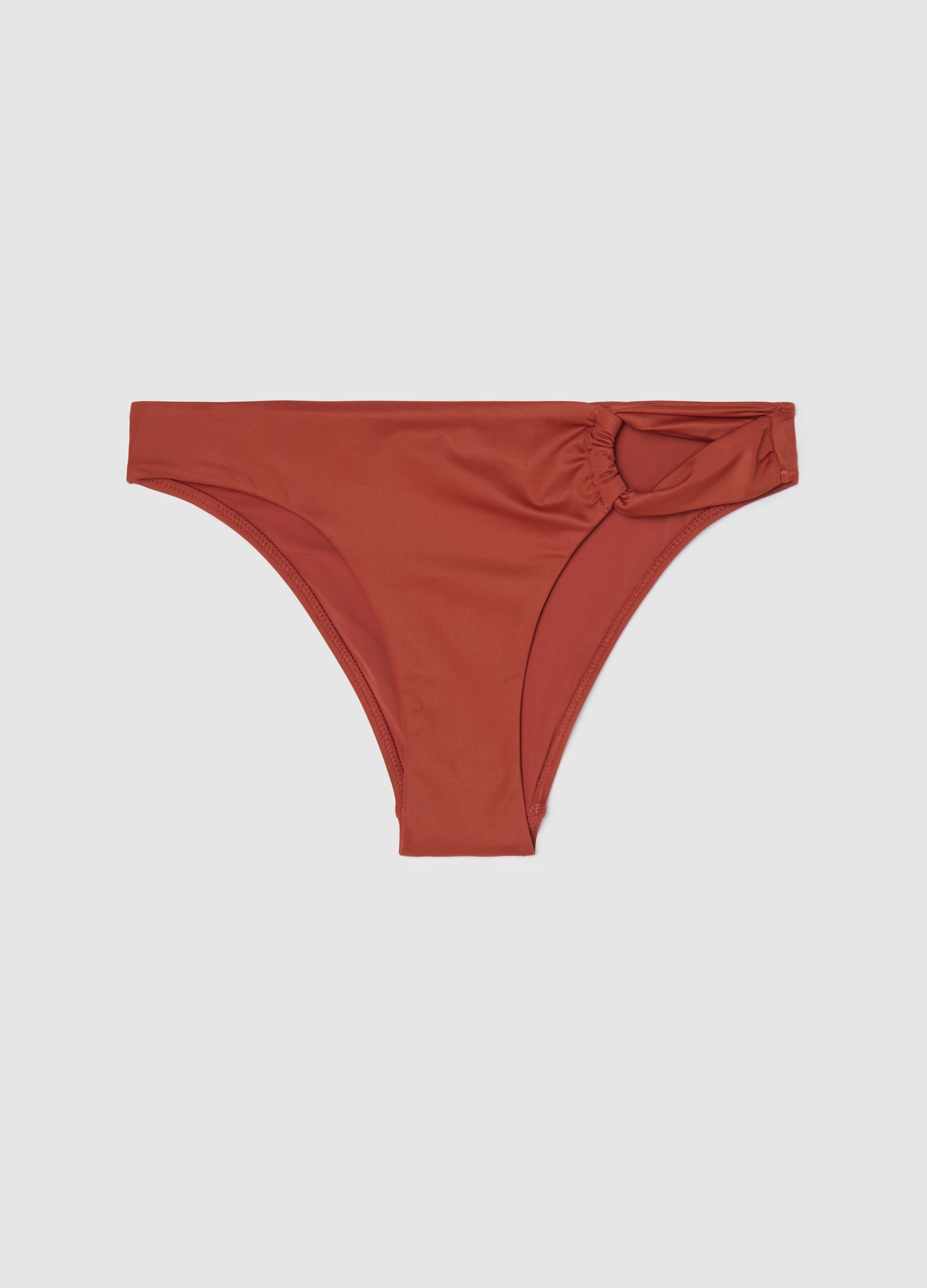 Women's bikini briefs in red stretch fabric