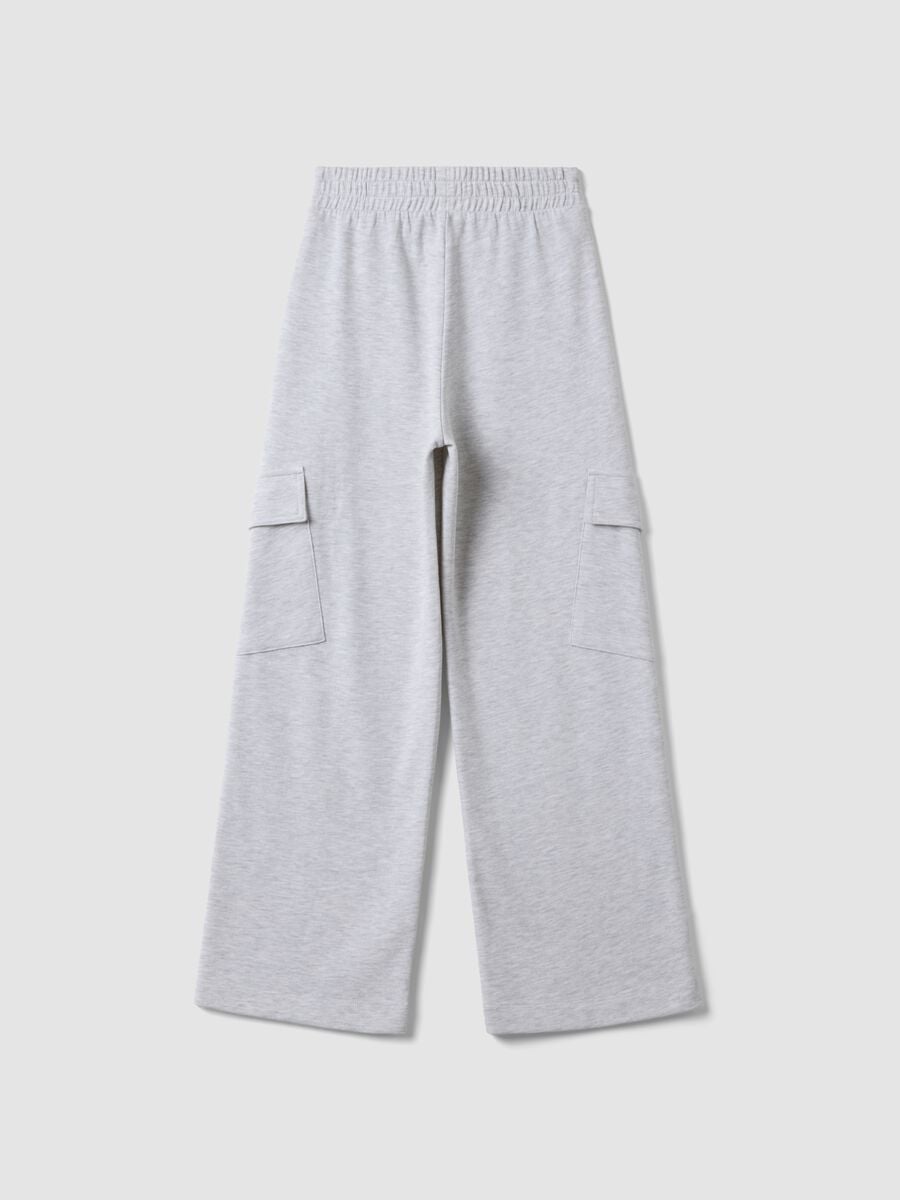 Girls&rsquo; grey cotton cargo culotte trousers_5