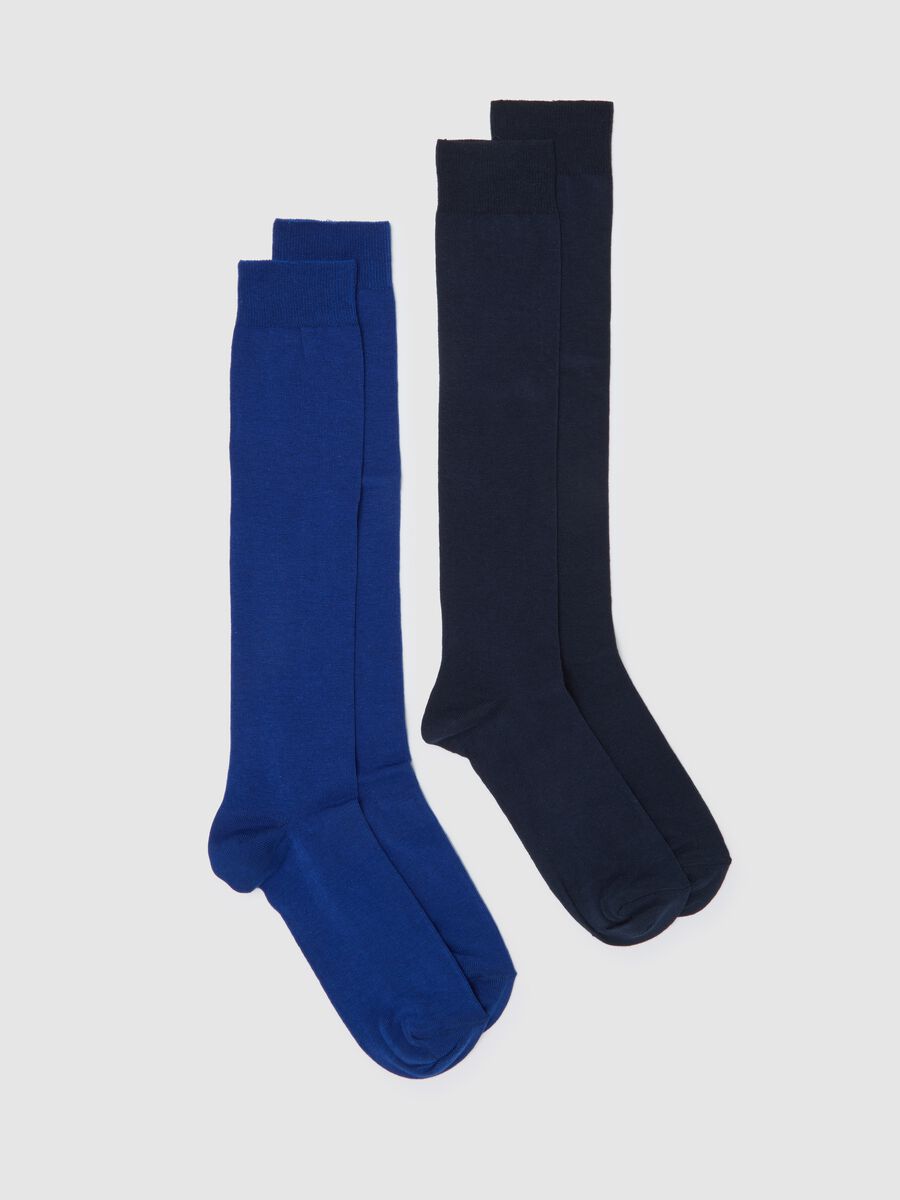 Set bipack calze lunghe in cotone elasticizzato multicolor_0