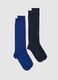 Two-pack set of multicolour stretchy cotton long socks_0