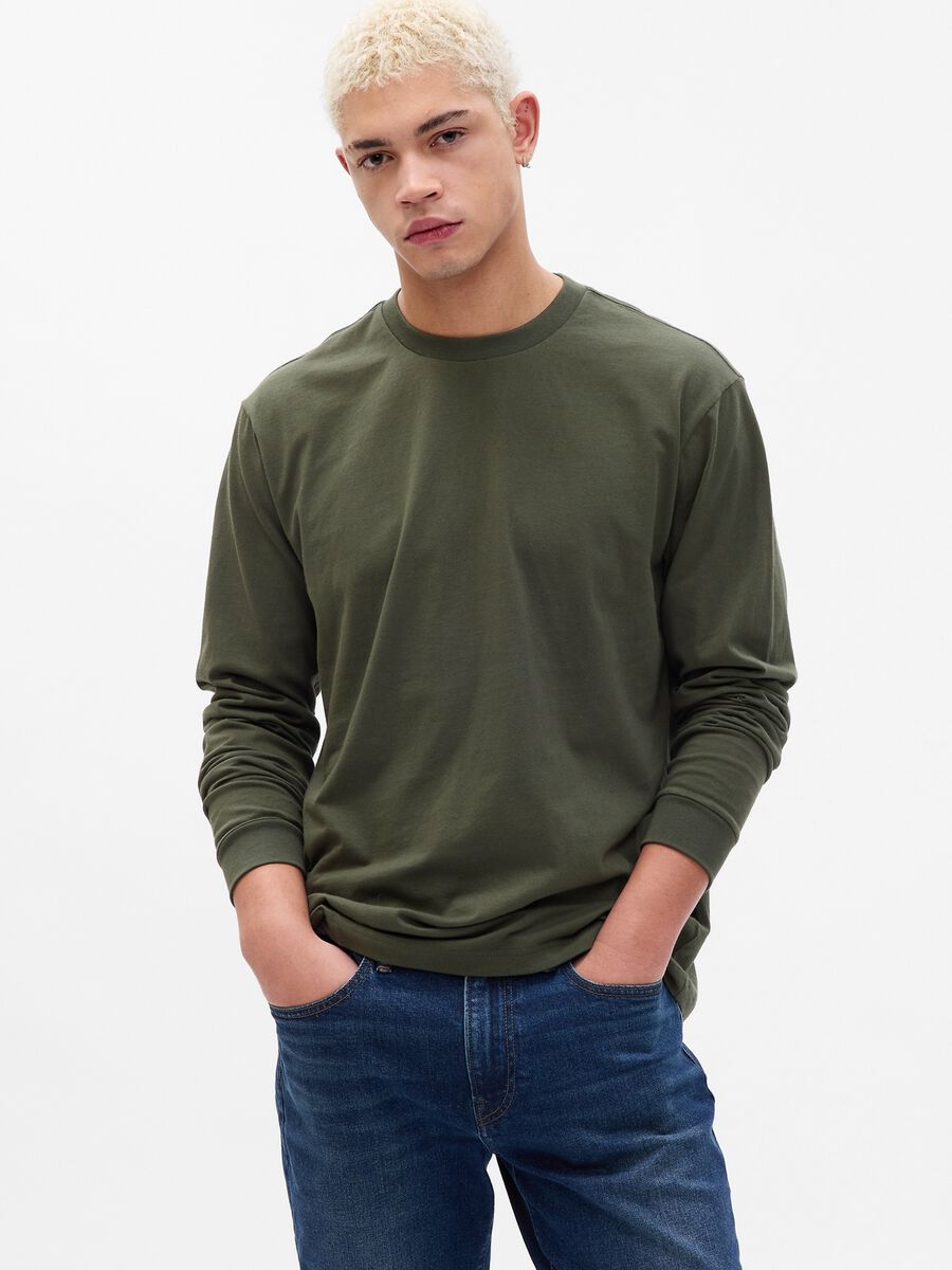 T-shirt a maniche lunghe in cotone bio_0