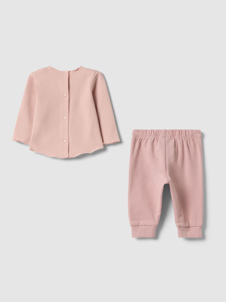 Pink Baby Cotton Stretch Top and Trousers Set_1