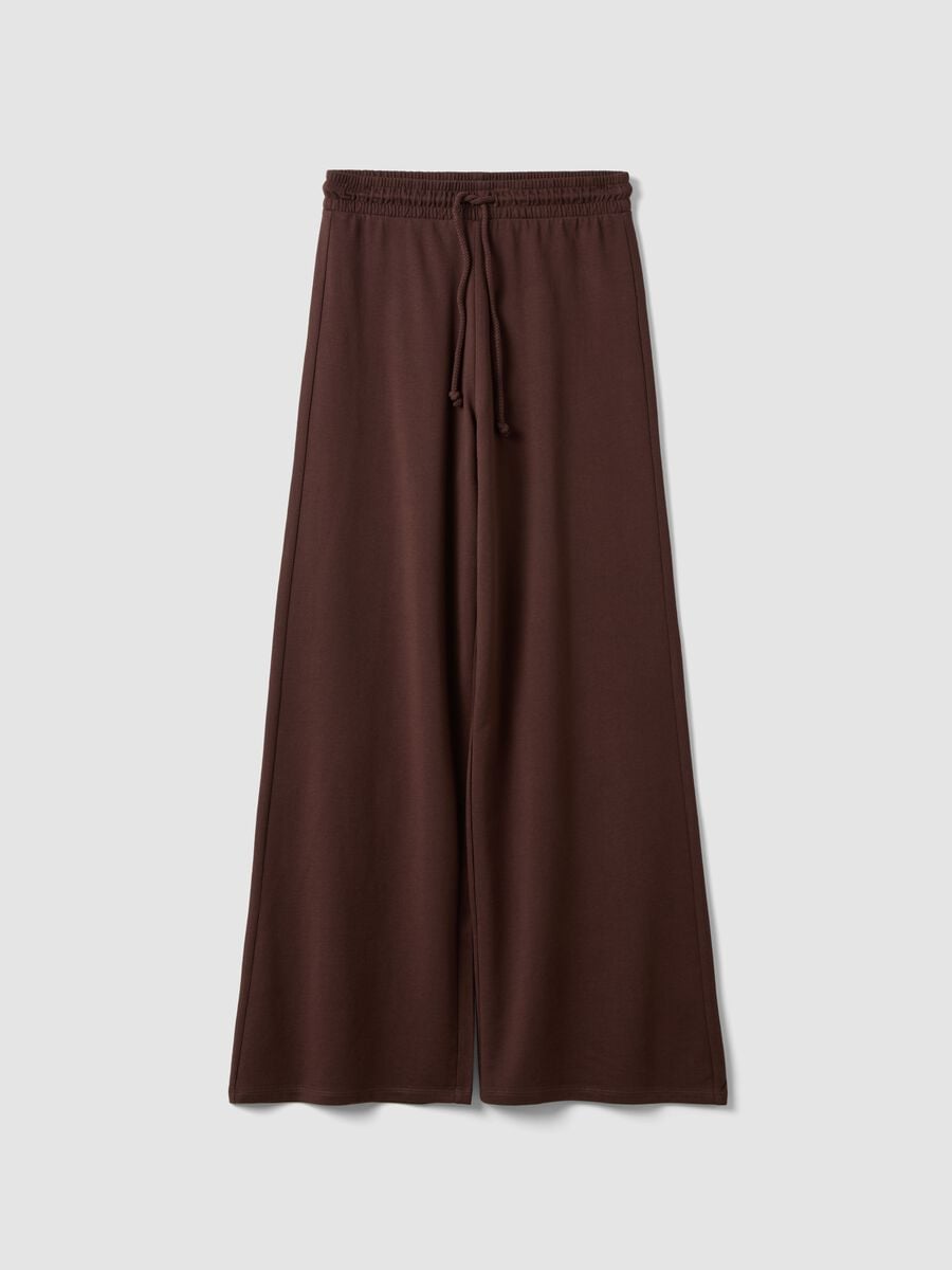 Pantaloni jogger marroni baggy fit in puro cotone_4