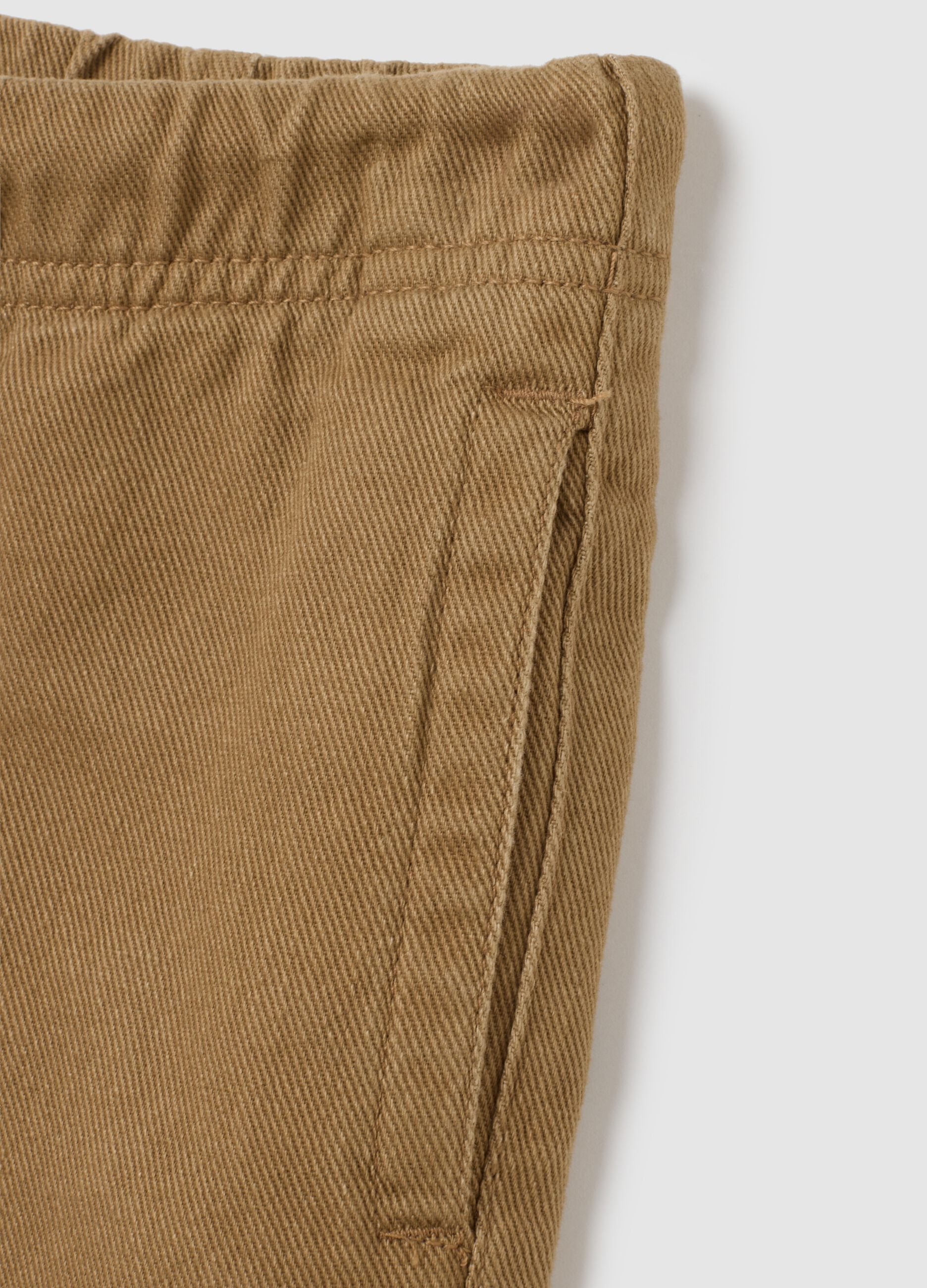 Brown regular fit pure cotton jogger trousers for children