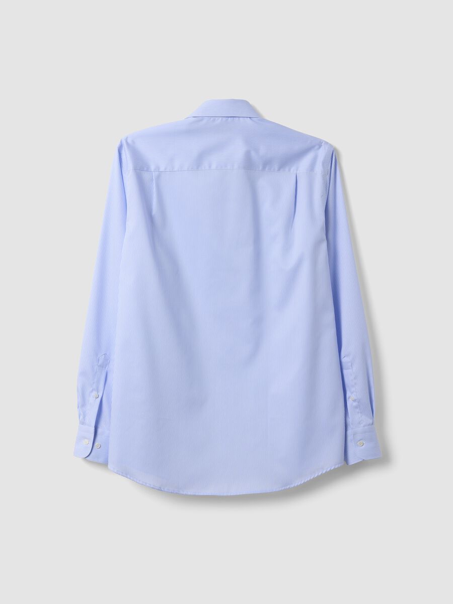 Light blue striped pure cotton shirt with classic collar, regular fit_1