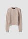 Beige cable-knit wool-blend crew-neck jumper, regular fit_4