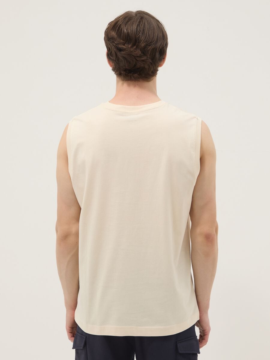 Beige pure cotton vest_3