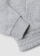 Grey hooded sweatshirt in pure organic cotton, oversized fit for baby girl_3