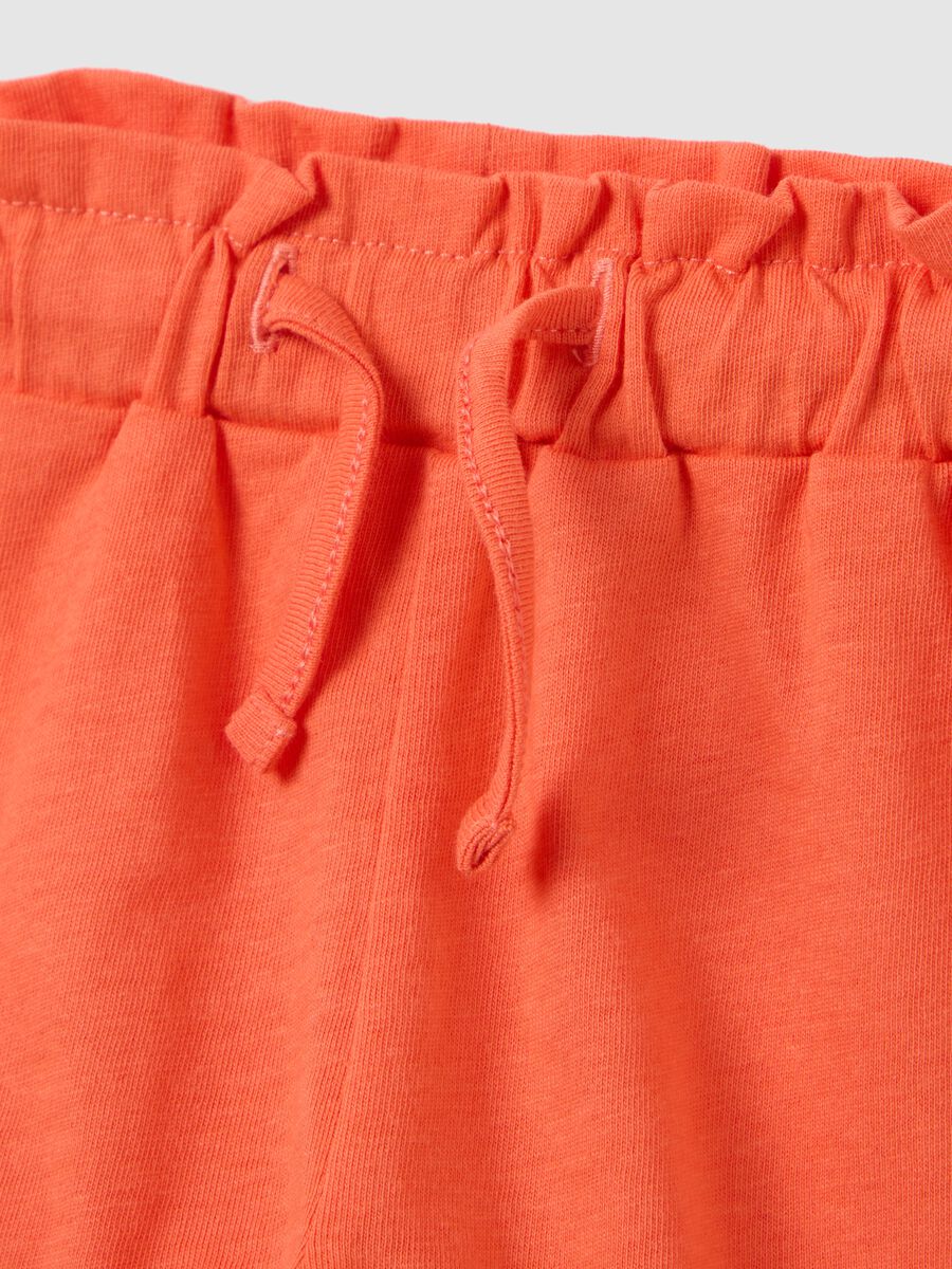 Girls' pure cotton white and orange regular fit set_2