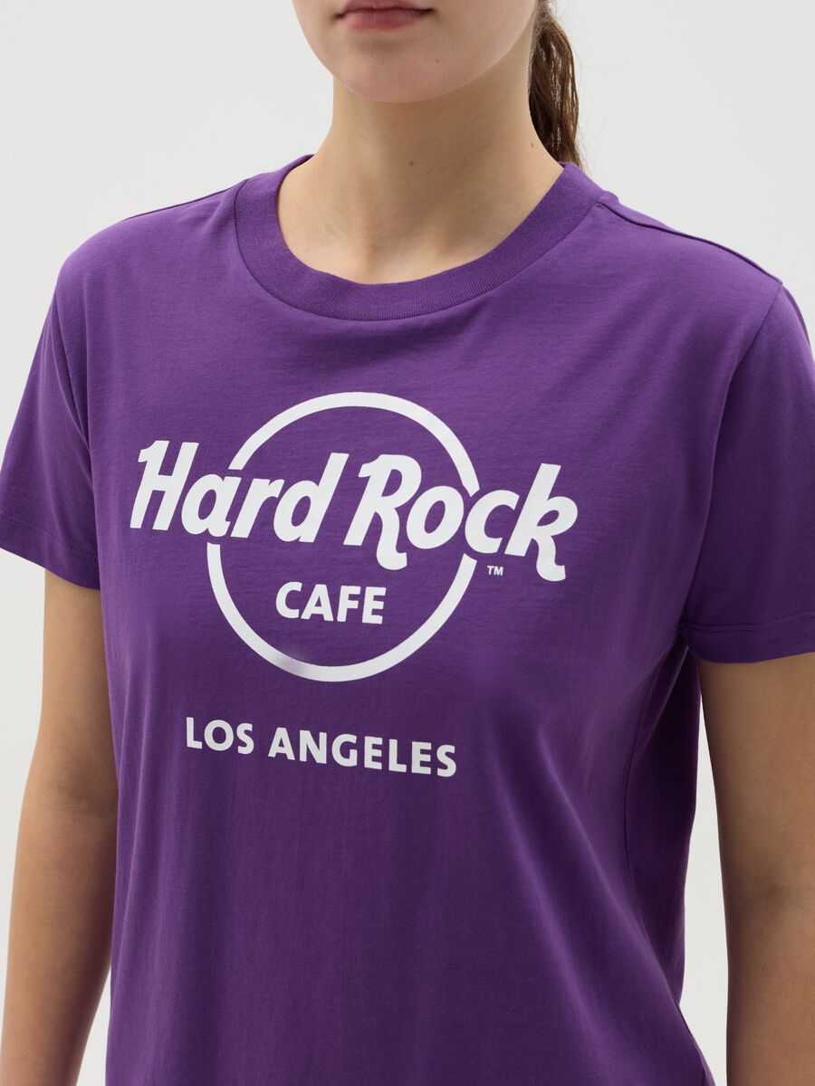 Purple T-shirt with Hard Rock Café Los Angeles print_3