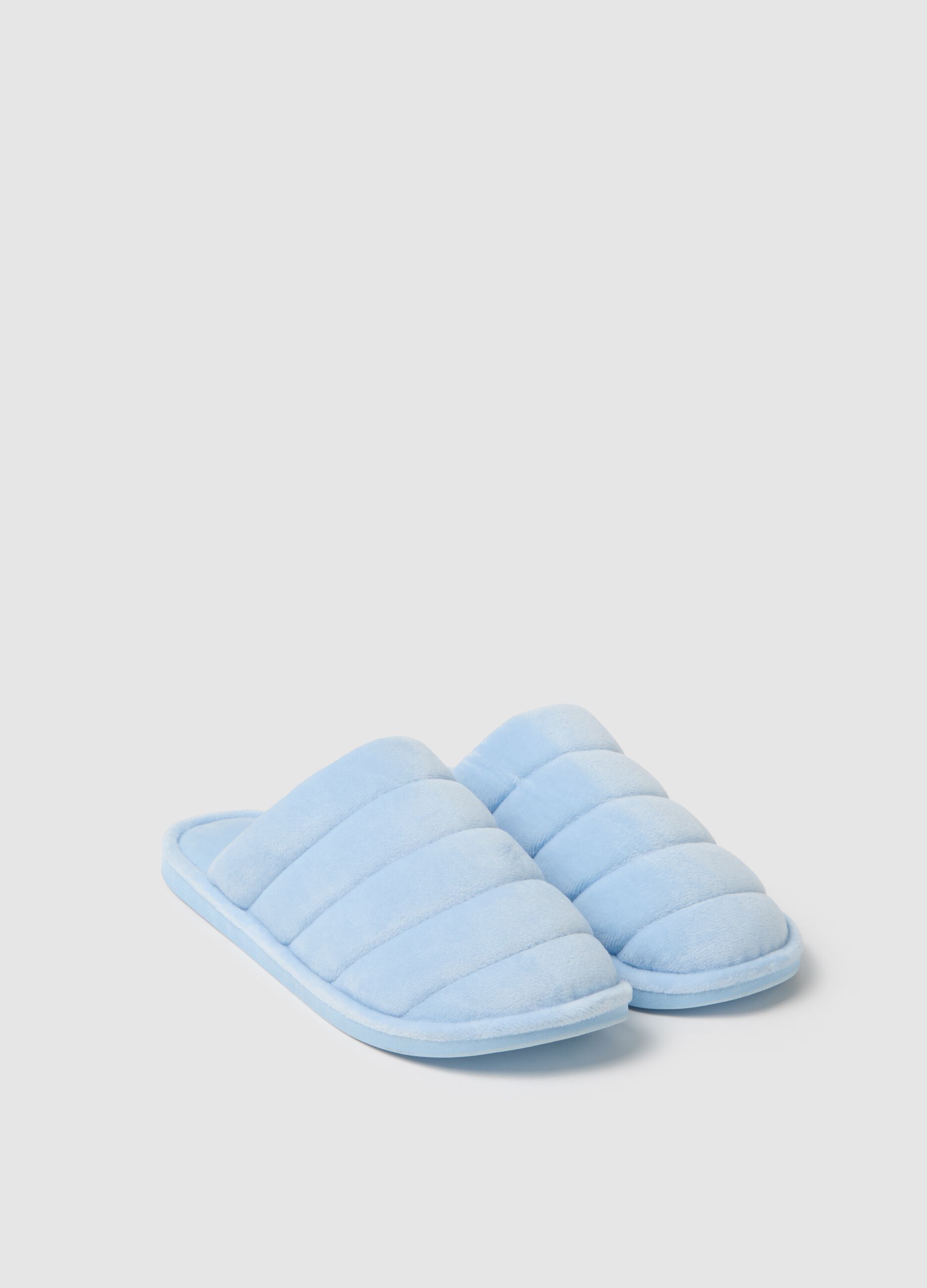 Blue Velour Blend Slippers
