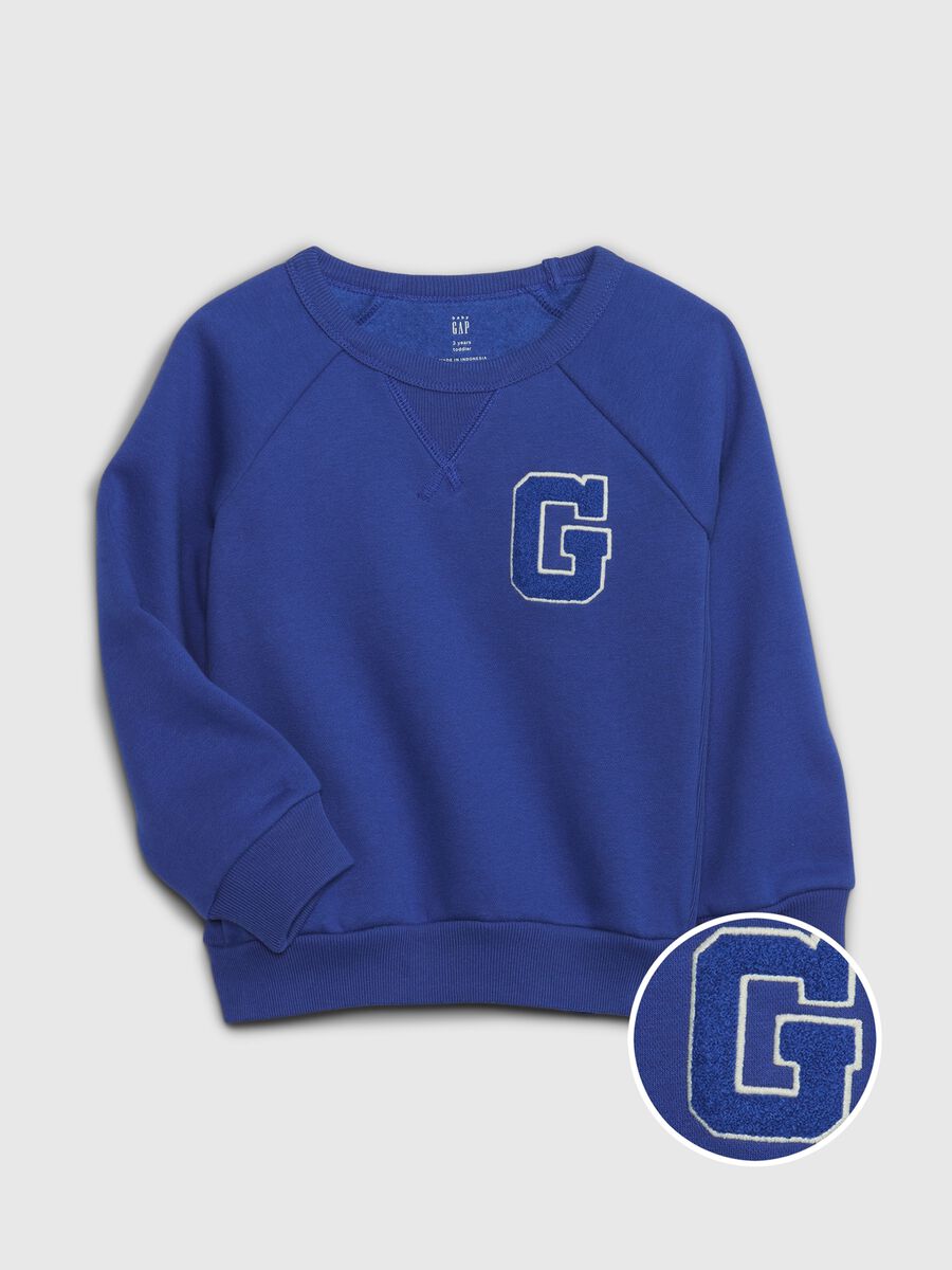 Sweatshirt with round neck and logo embroidery_0