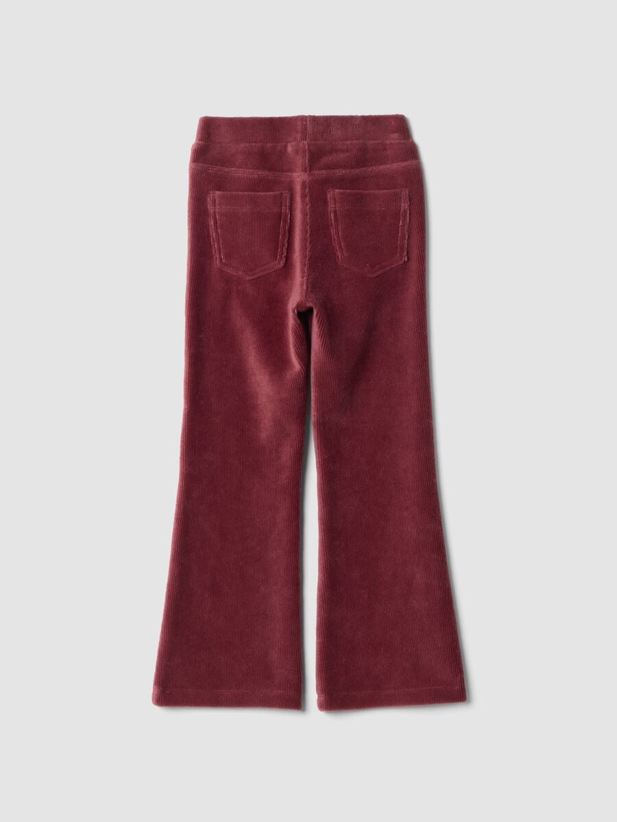 Brown flared stretch cotton trousers_1