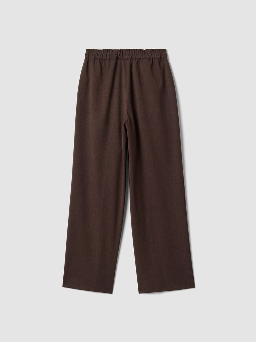 Jogger The Iconic Pants marroni wide leg in viscosa elasticizzata_6