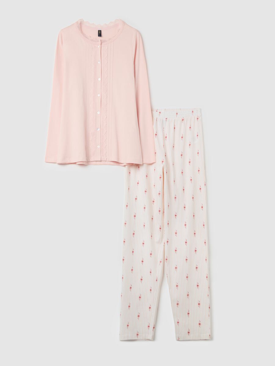 Full-length pyjamas with granddad neckline top_4