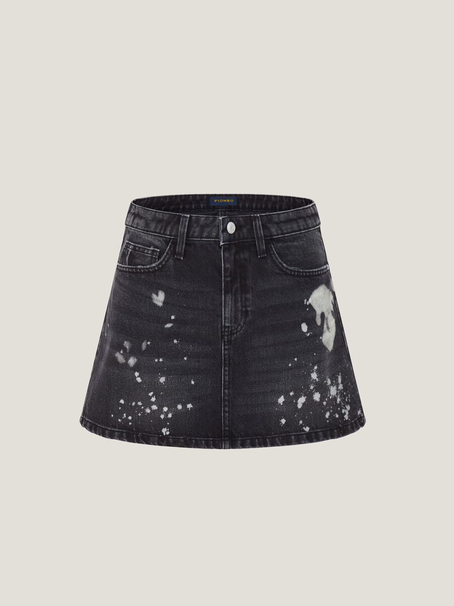 Minigonna in denim con stampa_4