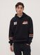 Black cotton-blend hoodie with Anaheim Ducks print_0