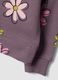 Felpa viola in puro cotone con stampa floreale e girocollo_3