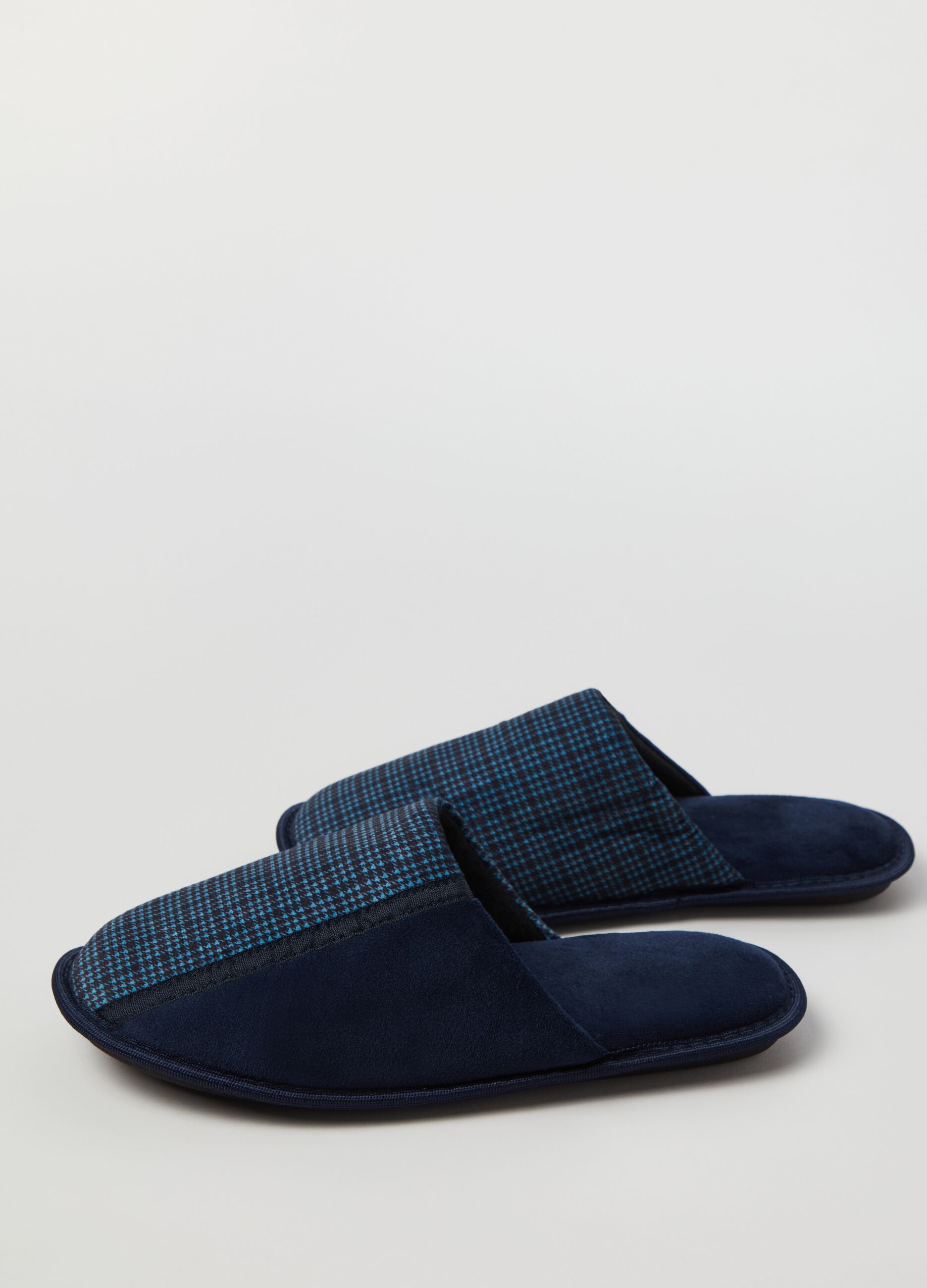 Pantofole con inserto pied de poule_2