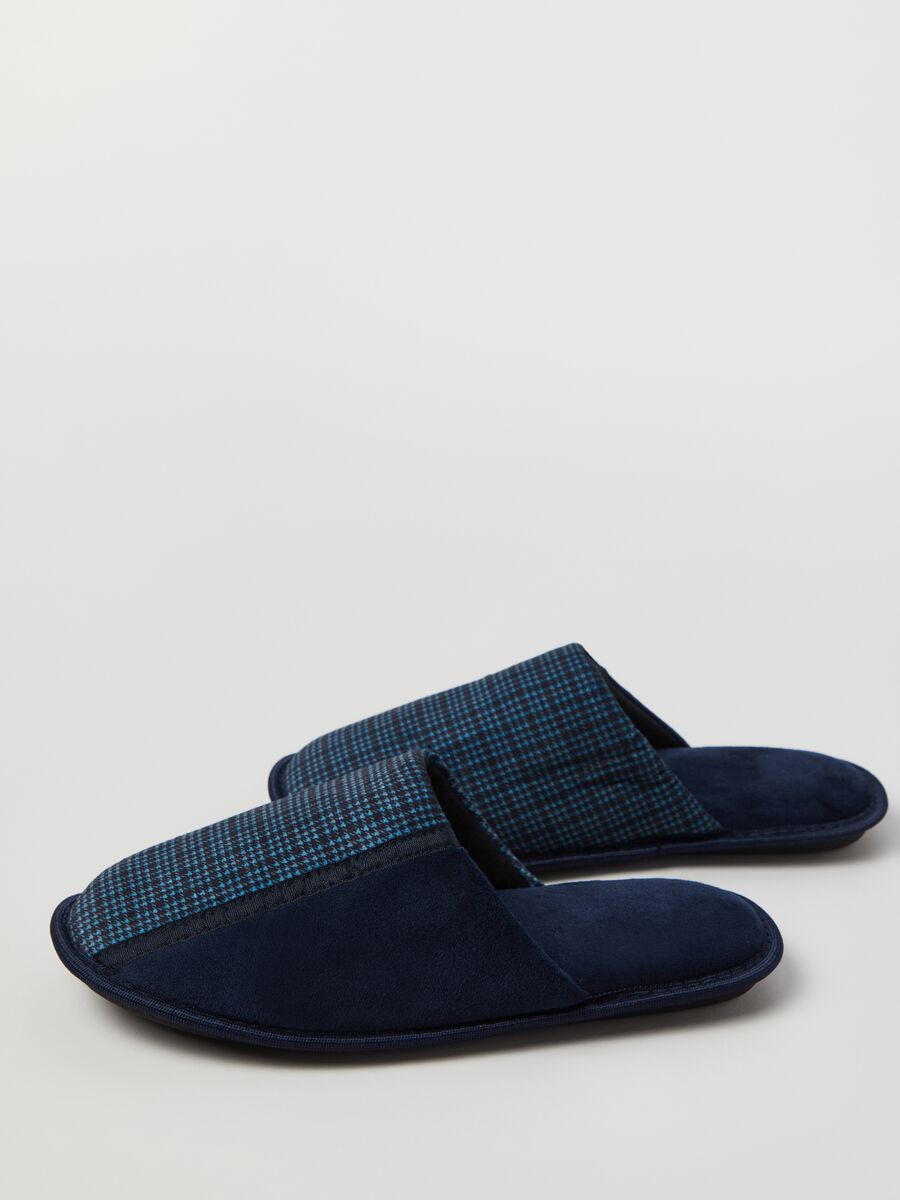Pantofole con inserto pied de poule_2