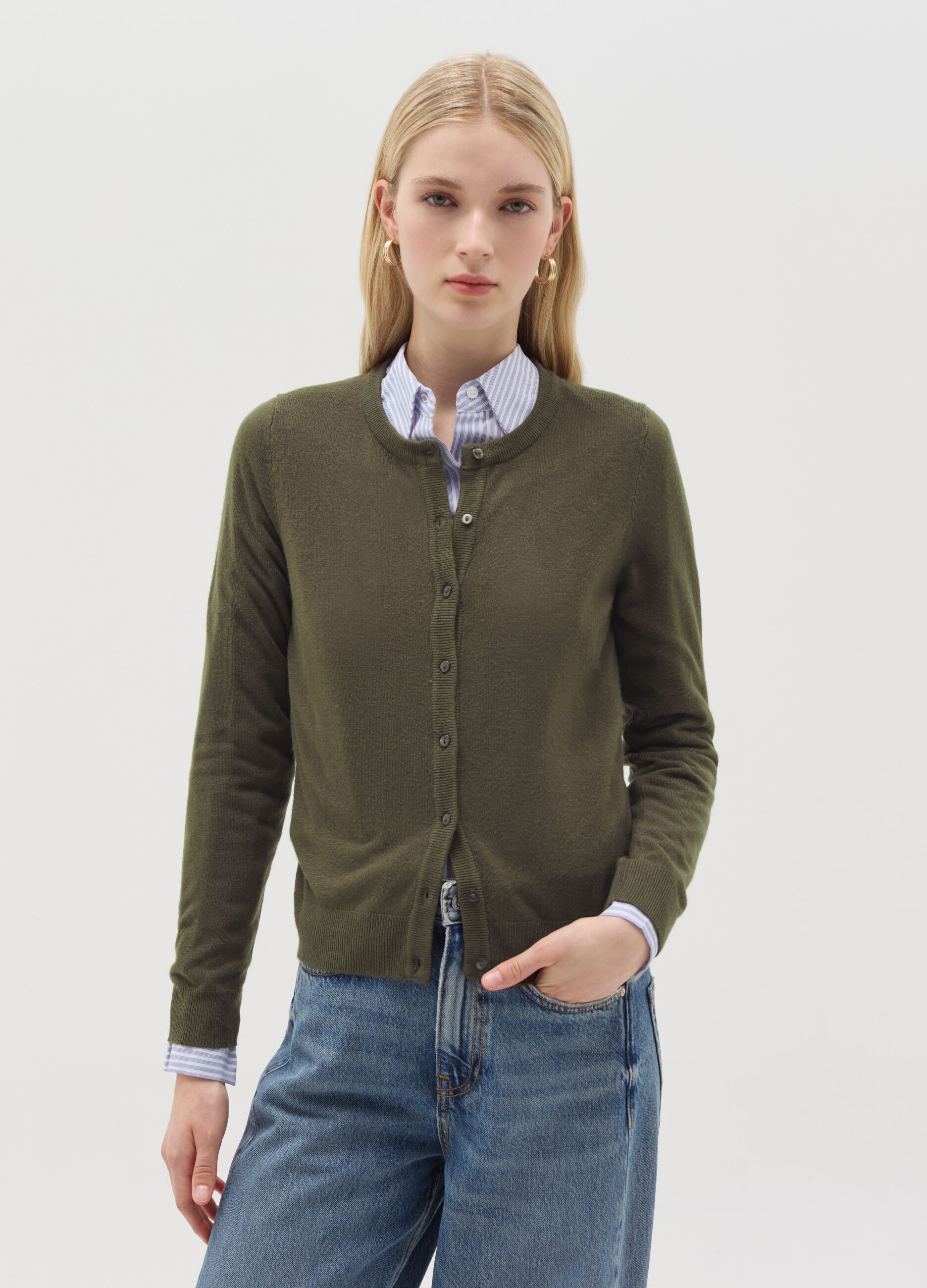 Cardigan verde donna outlet