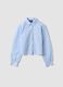 Blue striped pure cotton shirt with hearts for girls_3