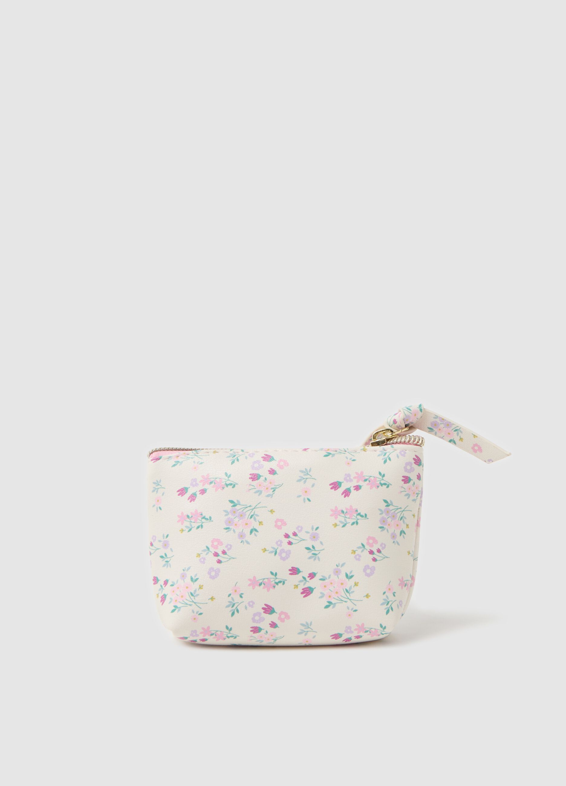 Coin purse with small flowers print