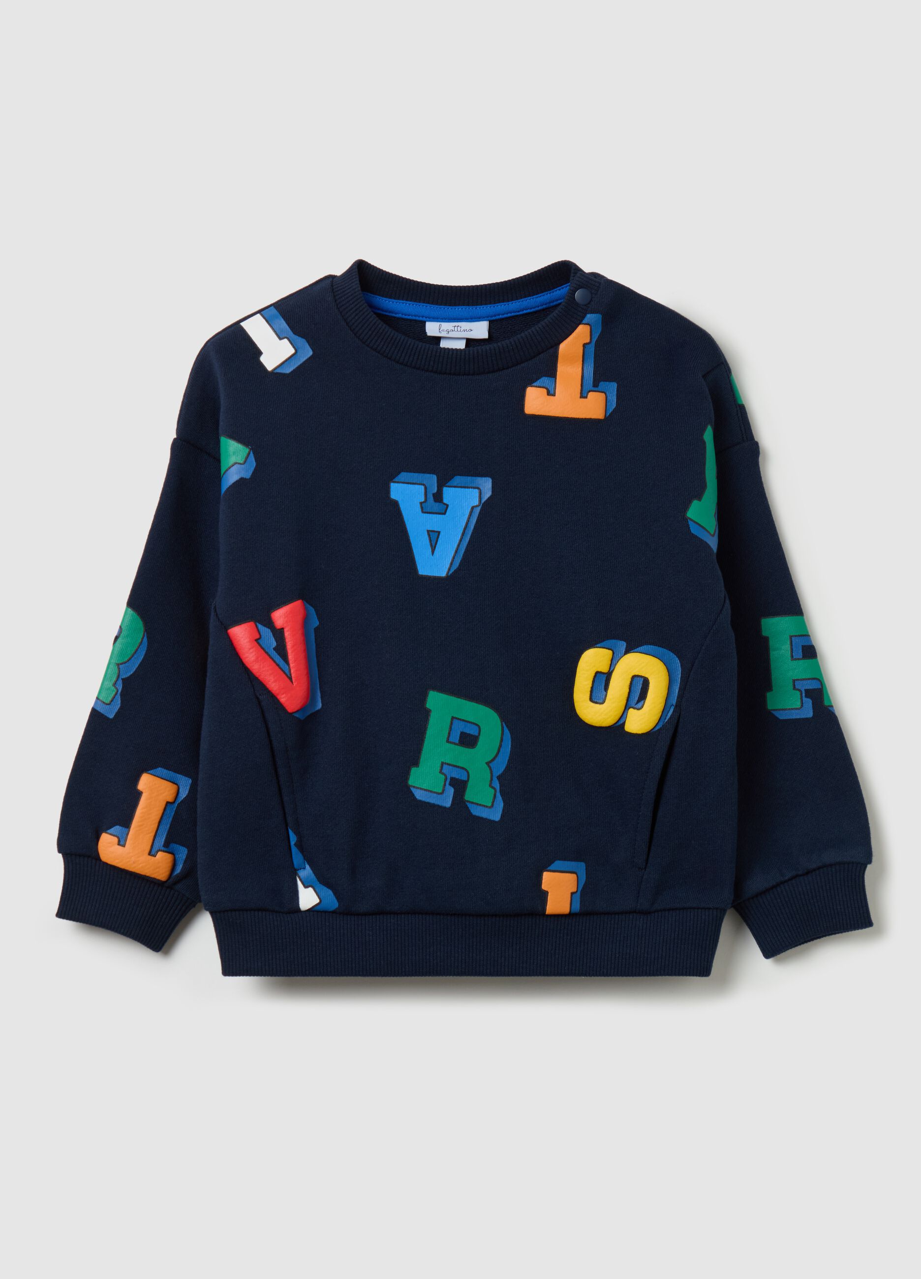 French terry sweatshirt with lettering print