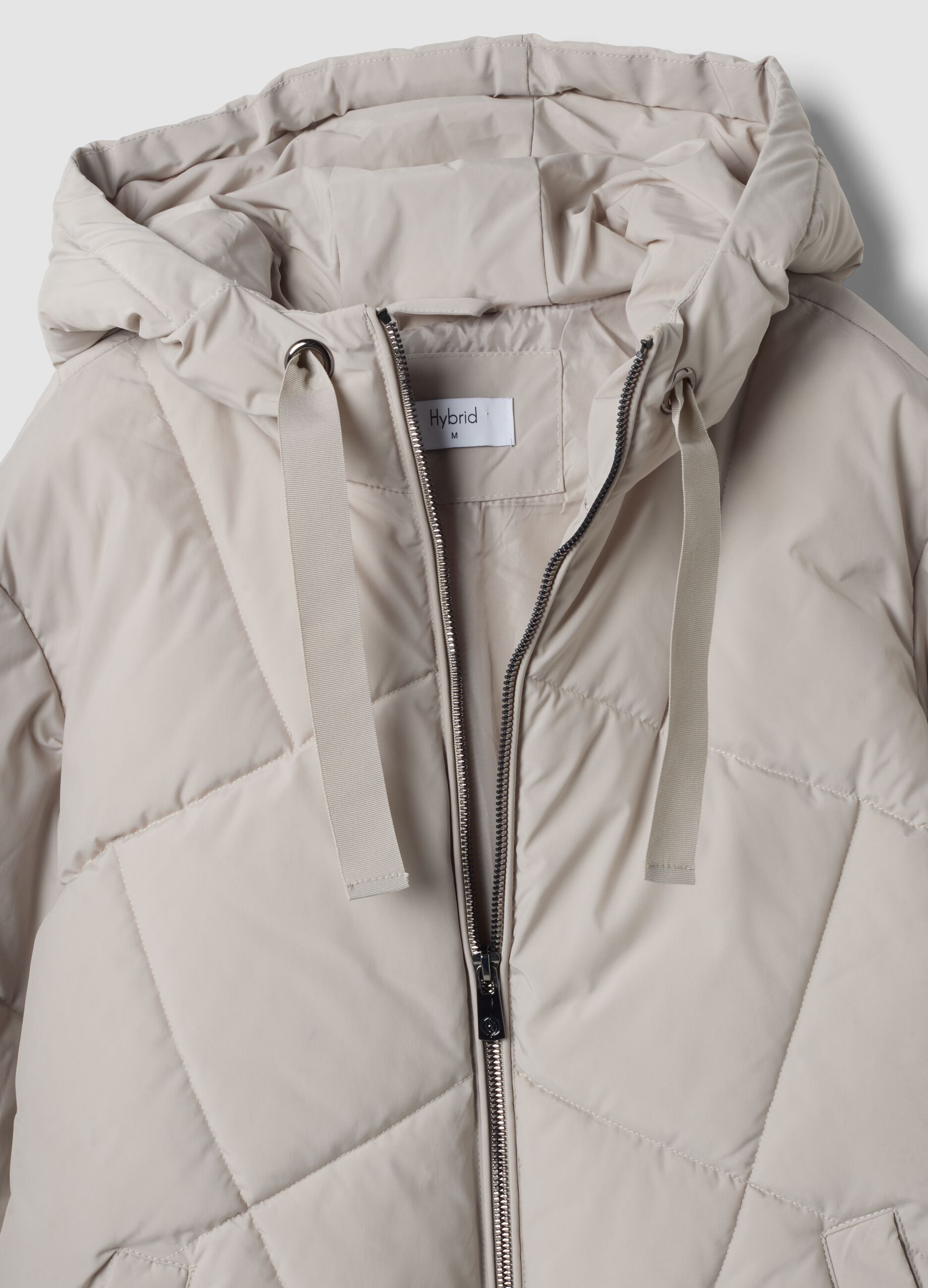 Giacca beige imbottita con cappuccio regular fit