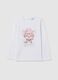 White long sleeve girl's t-shirt with print_0