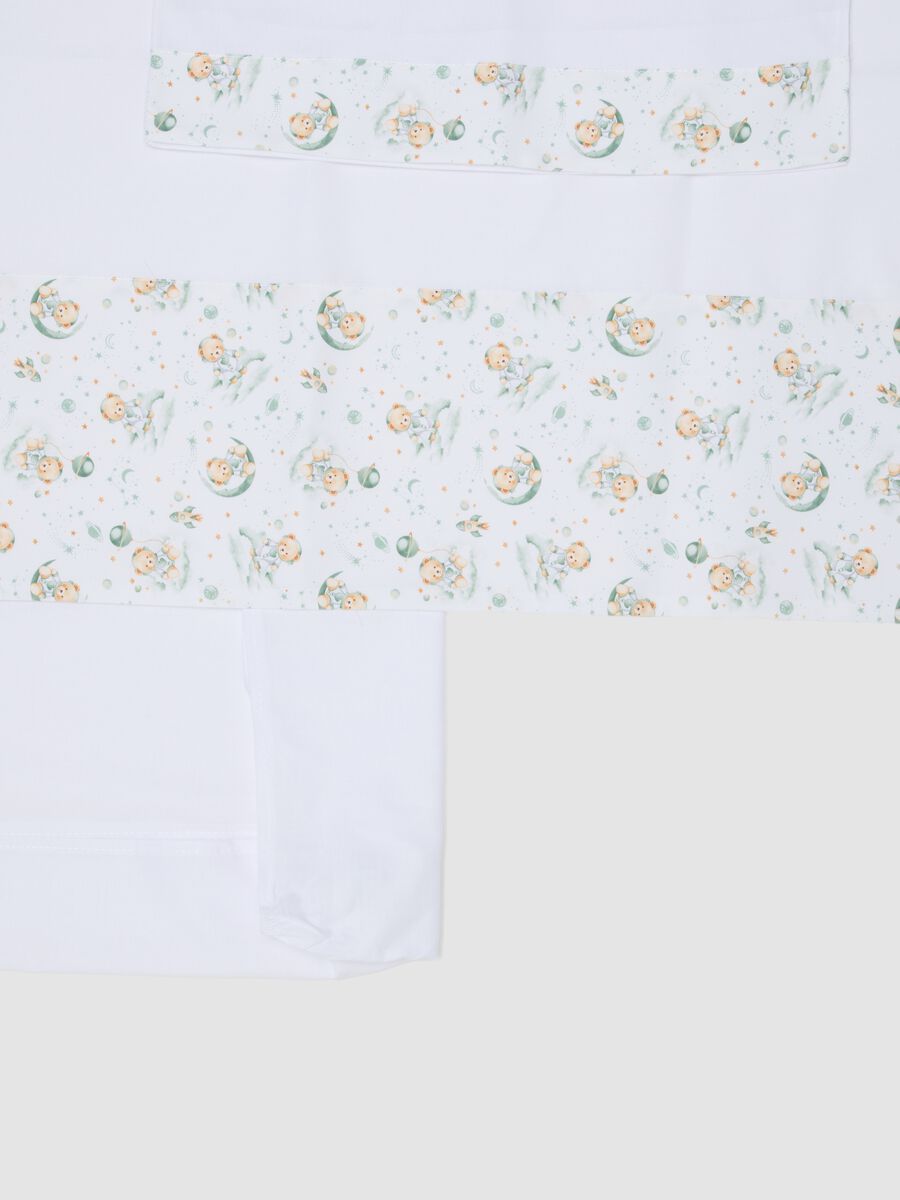 Set di lenzuola per culla in puro cotone bianco da neonato_1