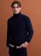 Navy blue pure lambswool roll-neck jumper_0
