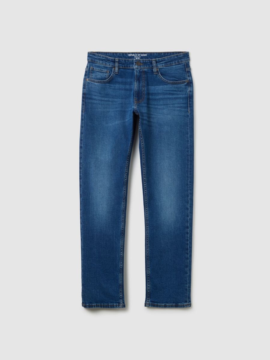 Regular fit blue denim jeans_0