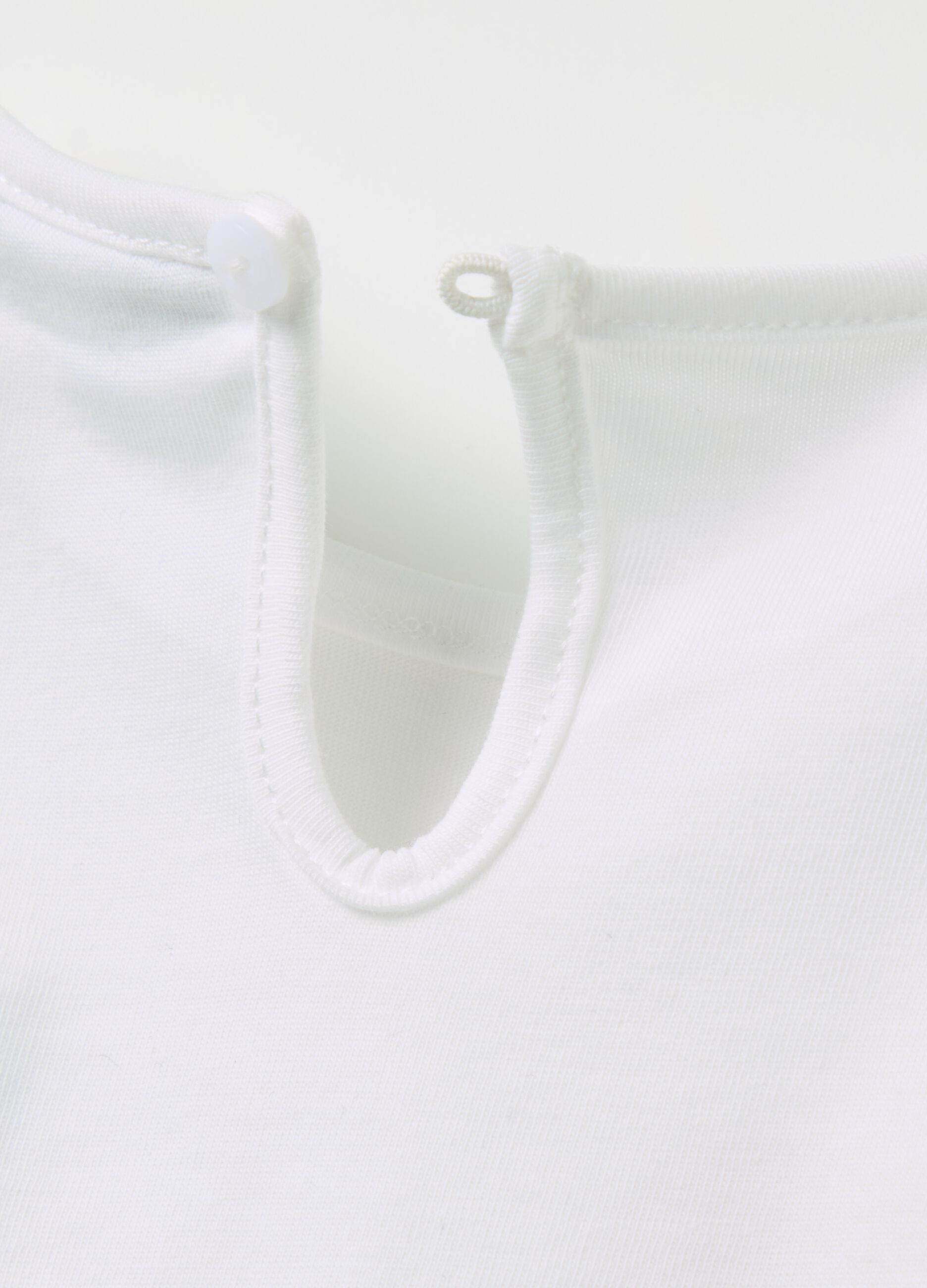 Cotton T-shirt with print and long sleeves