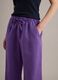 Purple pure linen straight-fit drawstring trousers_3