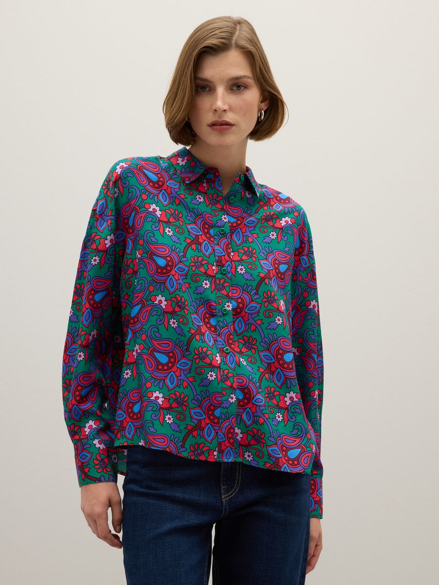 Multicolour pure viscose shirt regular fit_1